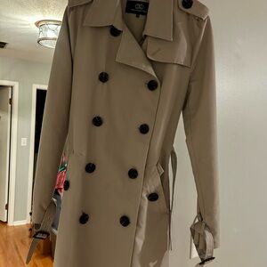 Classic light gray Double-Breasted Trench Coat